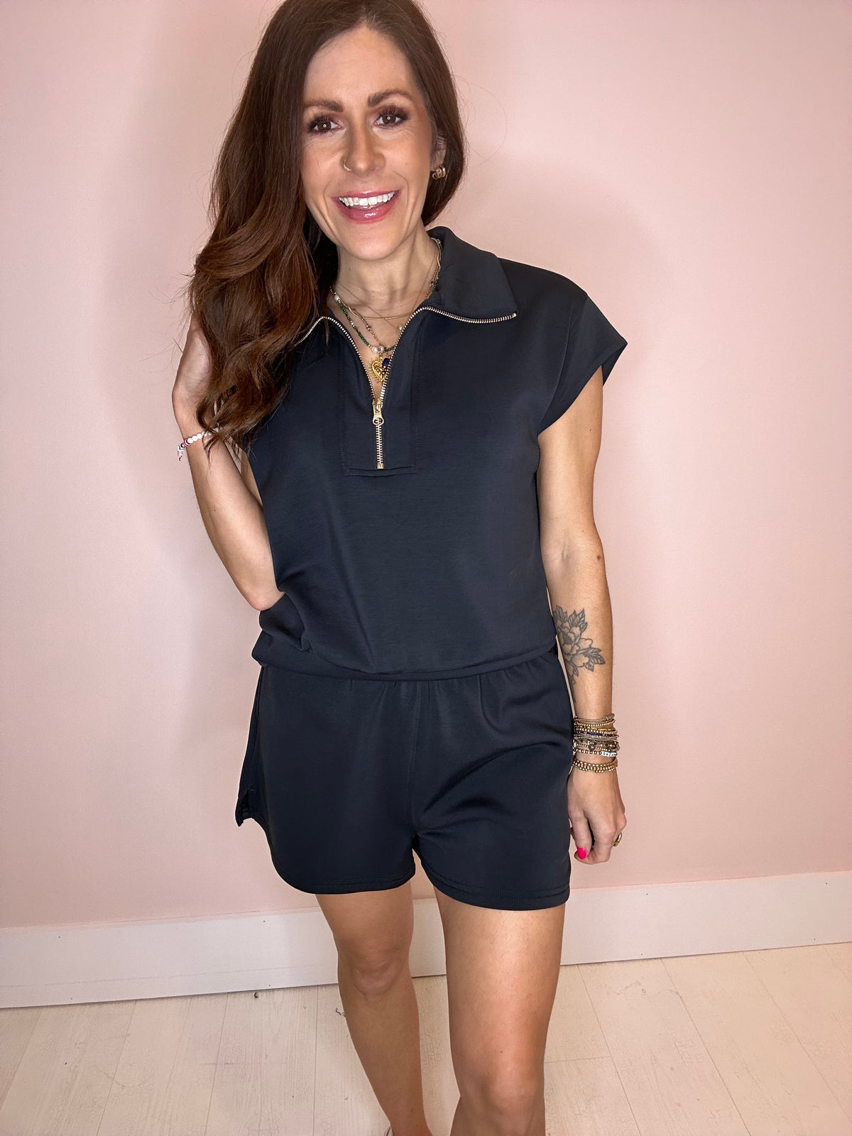 Eccentrics Boutique Two-Piece Set Laguna Half Zip Set Small / Black