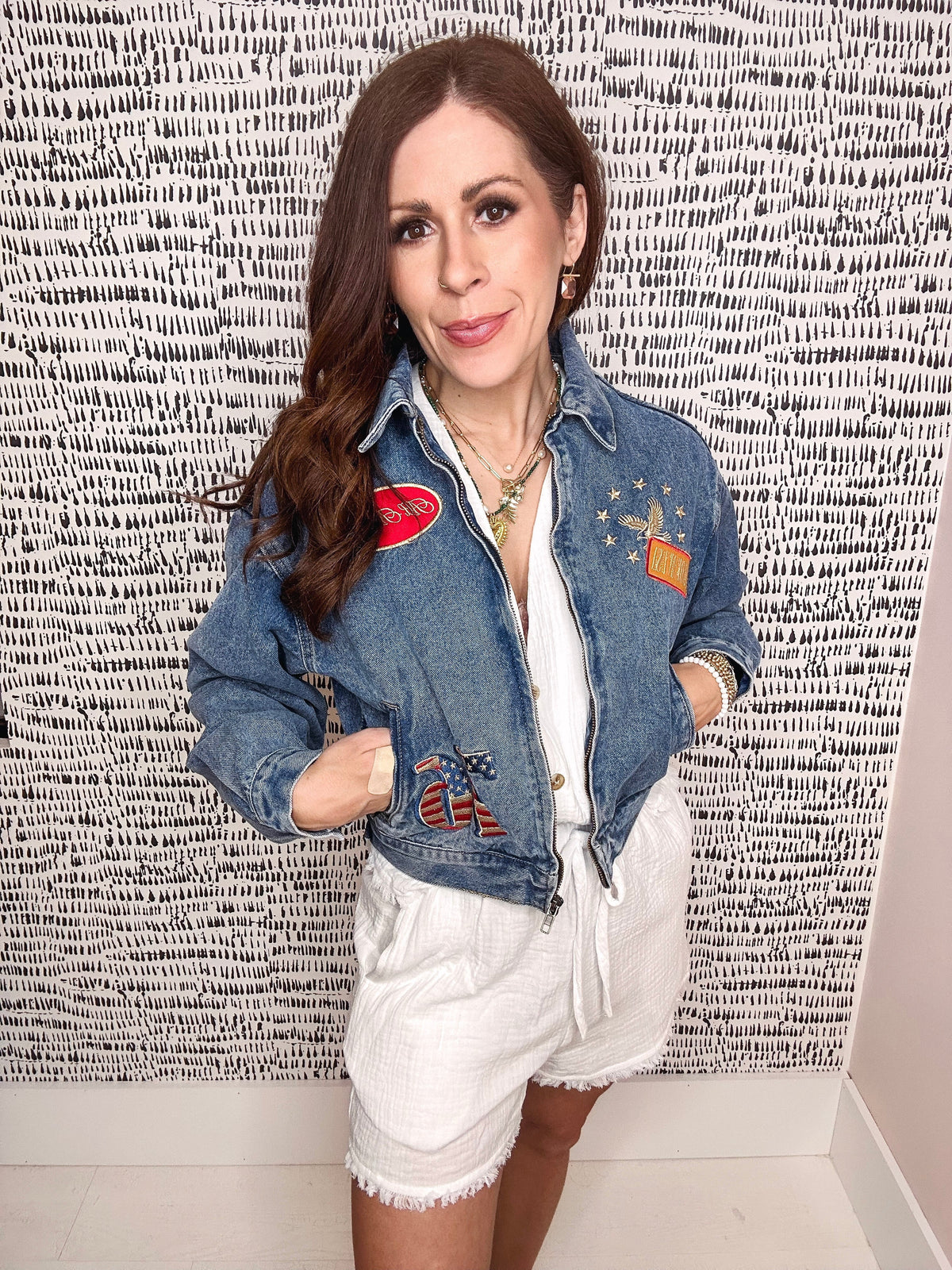 Eccentrics Boutique Jacket Miley Retro Denim Jacket