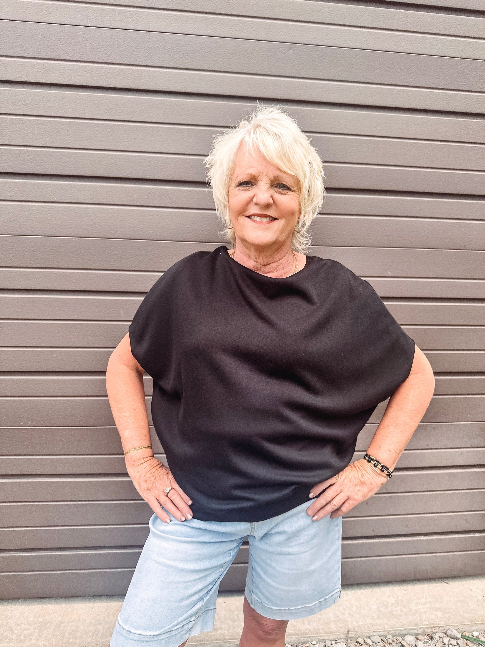 Eccentrics Boutique Shirts & Tops South of Broad Modal Dolman Sleeve Top-- Black