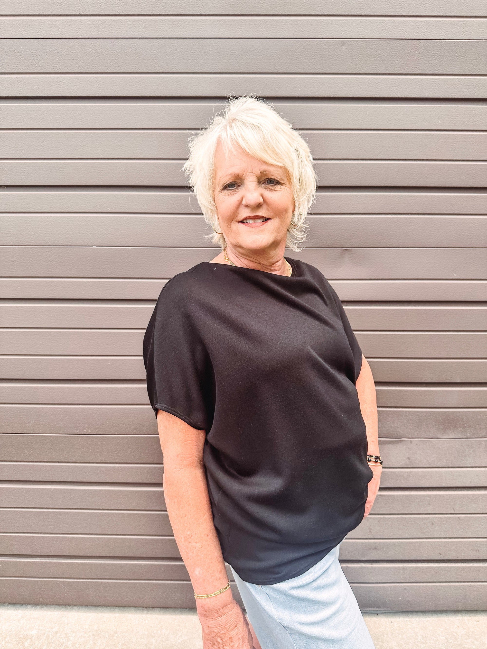 Eccentrics Boutique Shirts & Tops South of Broad Modal Dolman Sleeve Top-- Black