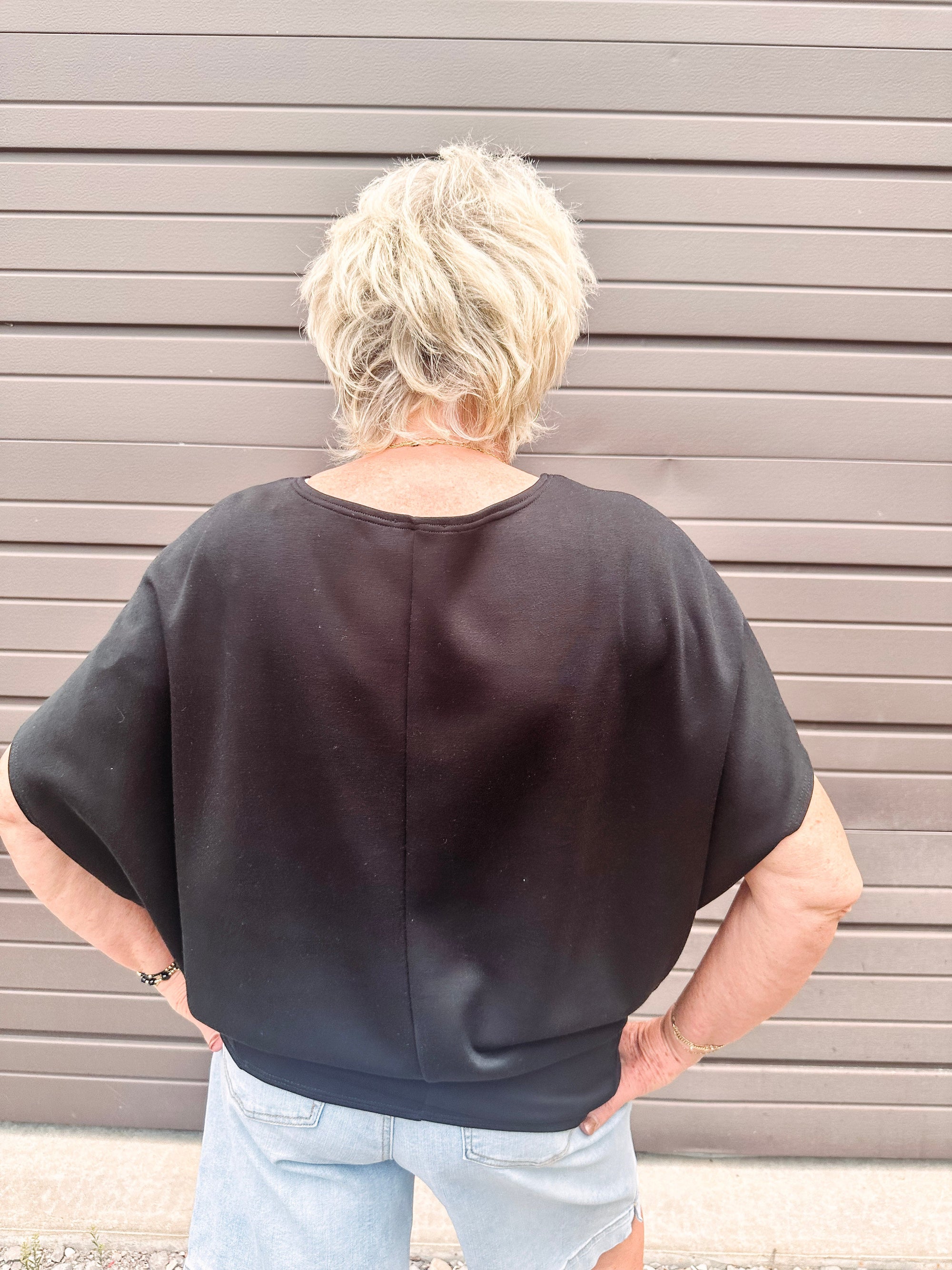 Eccentrics Boutique Shirts & Tops South of Broad Modal Dolman Sleeve Top-- Black