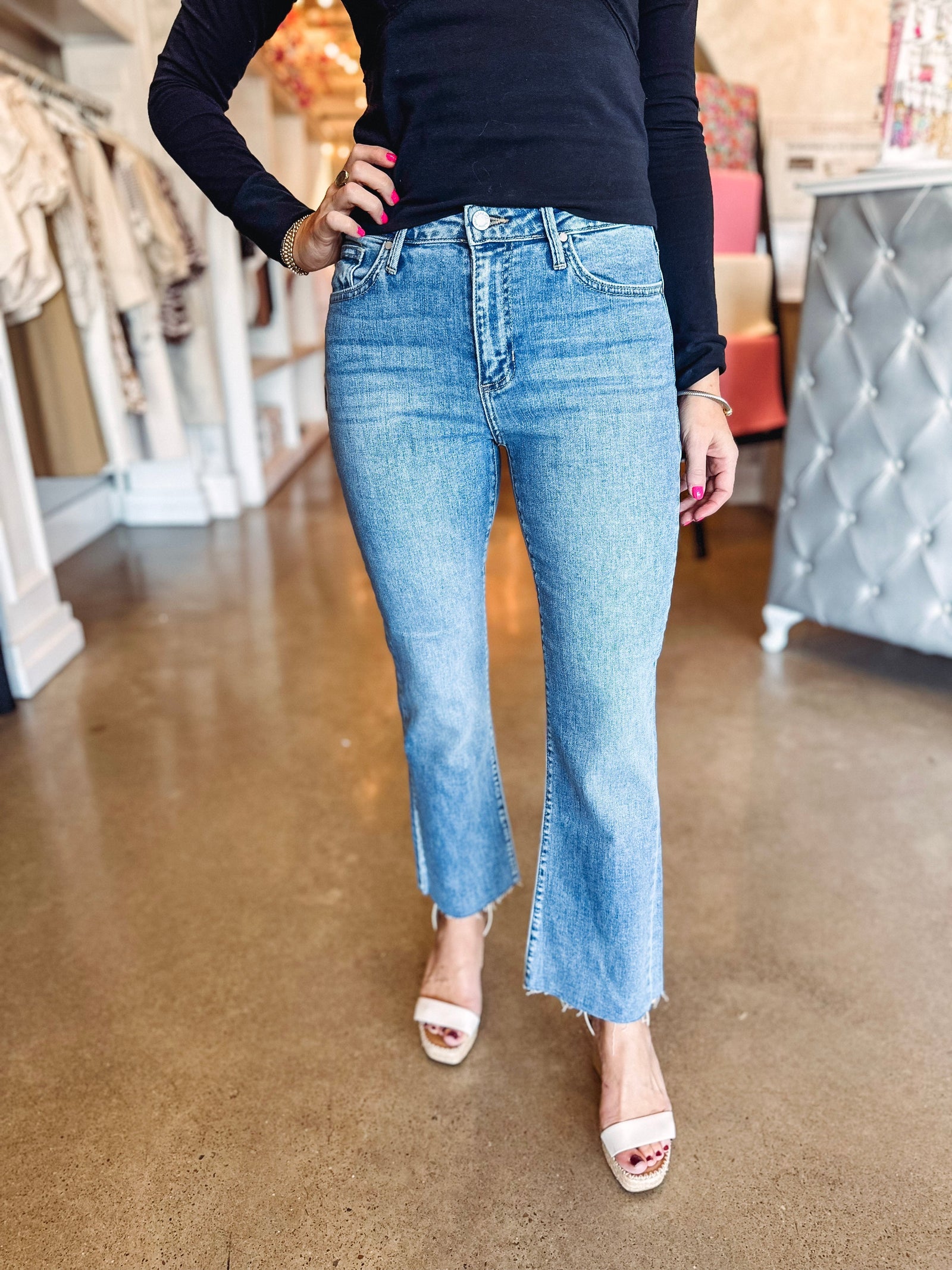 Eccentrics Boutique Denim The Essential Cropped Flare Denim