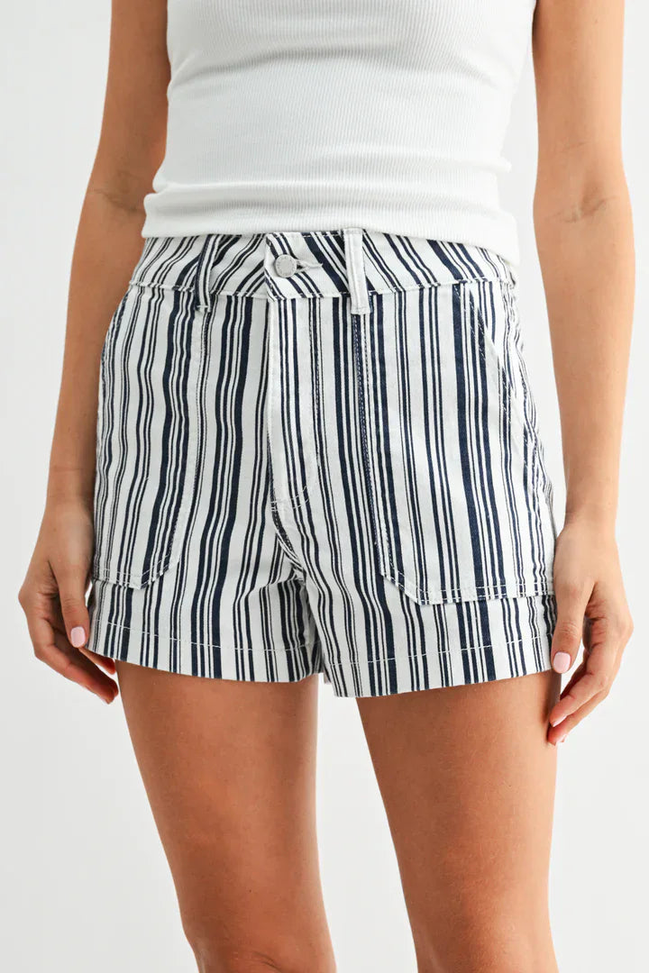 The Utility Cargo Shorts - Blue Stripe