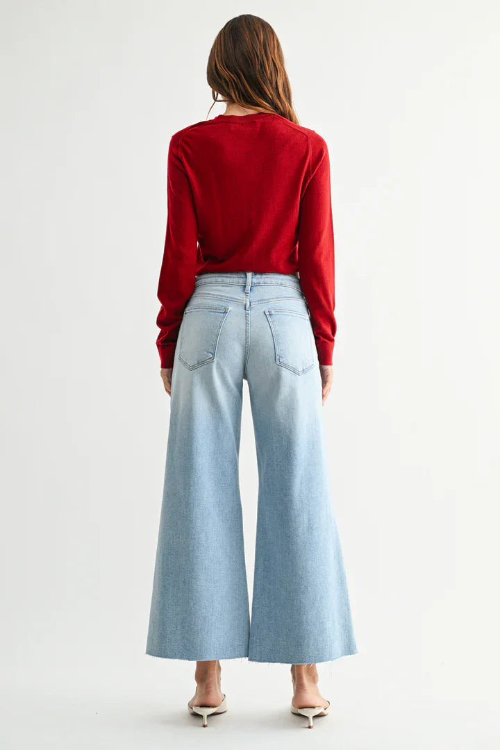 Eccentrics Boutique Denim The Wide Leg Flare Crop Denim