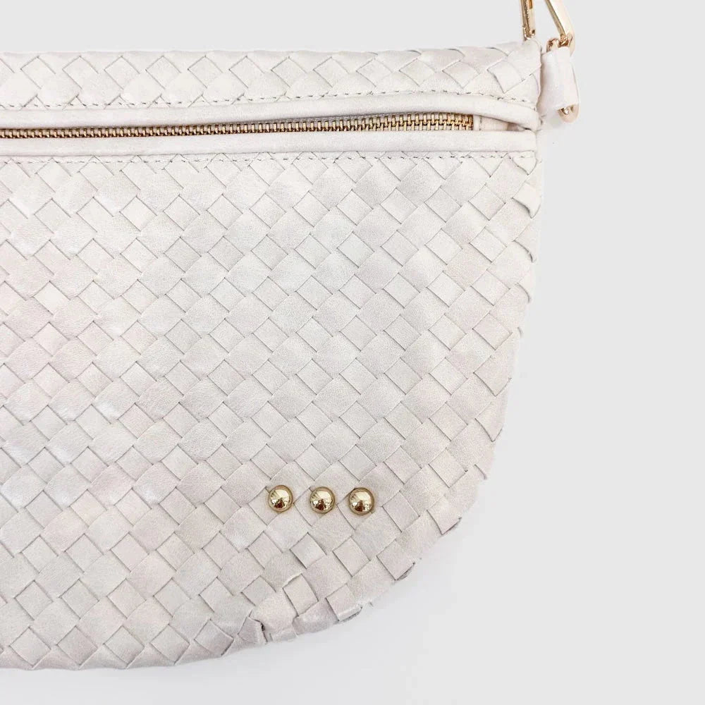 Eccentrics Boutique Handbag Westlyn Woven Bum Bag in Cream