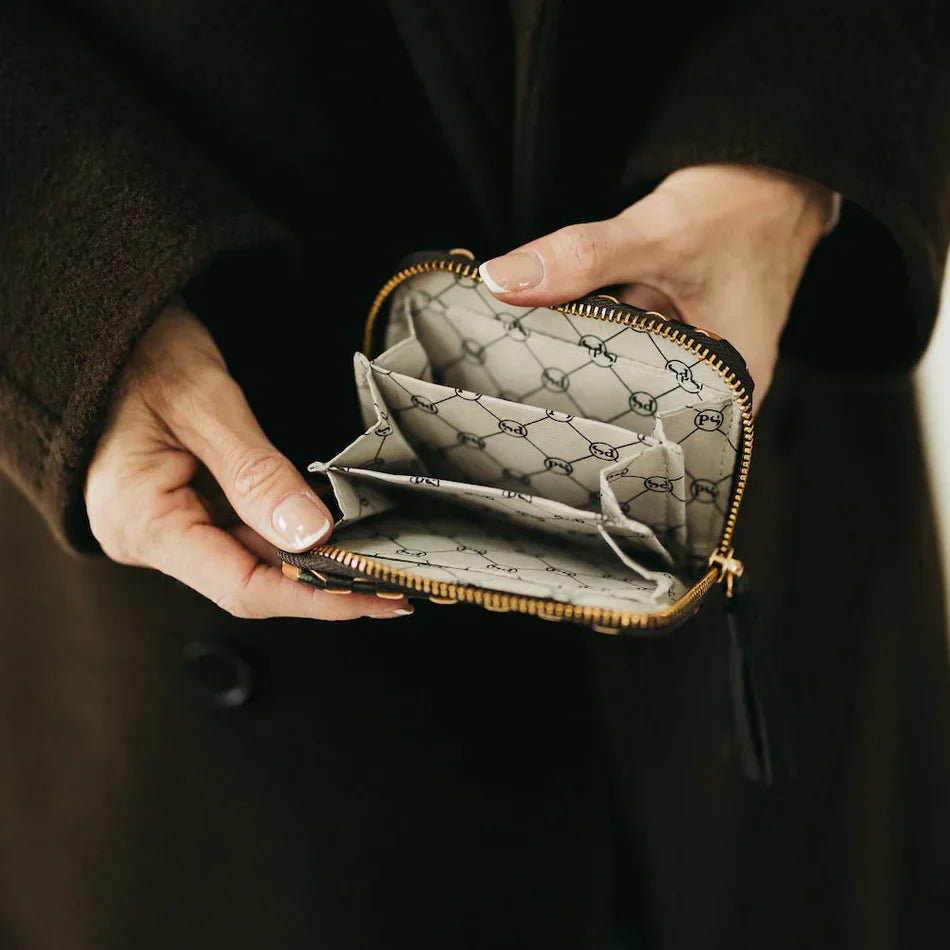 Eccentrics Boutique Handbag Wynona Woven Wallet--Checkered Black Checkered