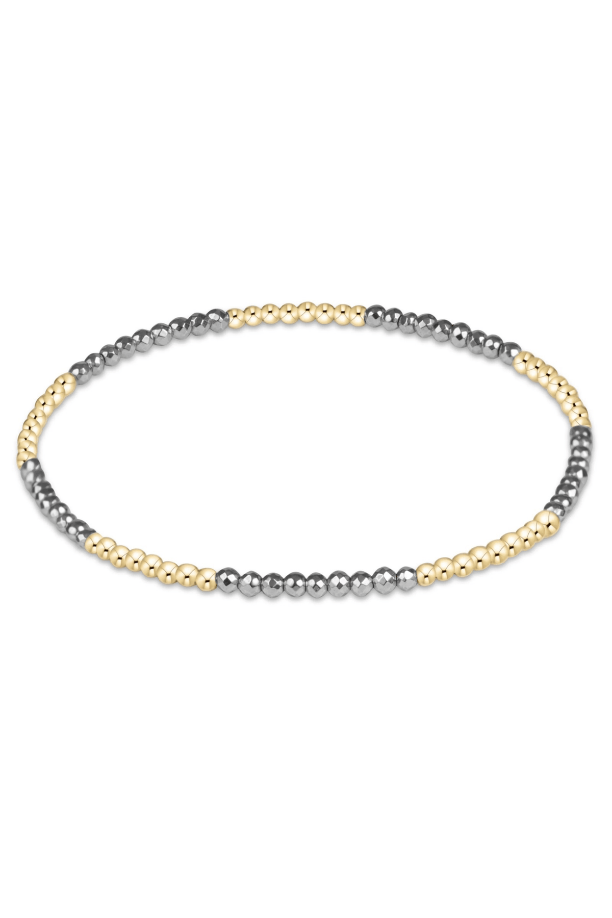 Enewton Blissful 2mm Bracelet-- Silver Faceted Hematite