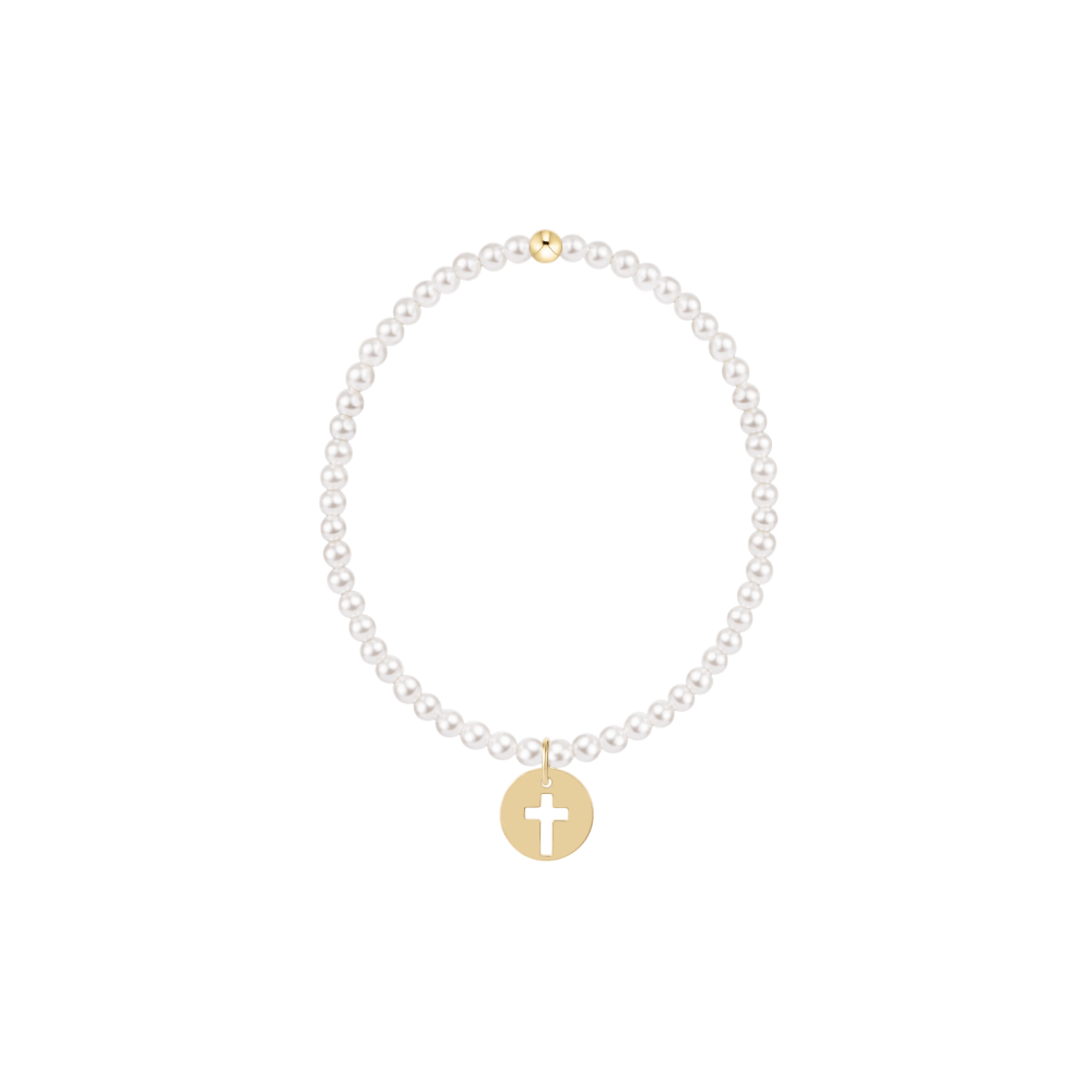 Enewton Jewelry Enewton Classic Pearl 3mm Bracelet - Blessed Gold Disc White