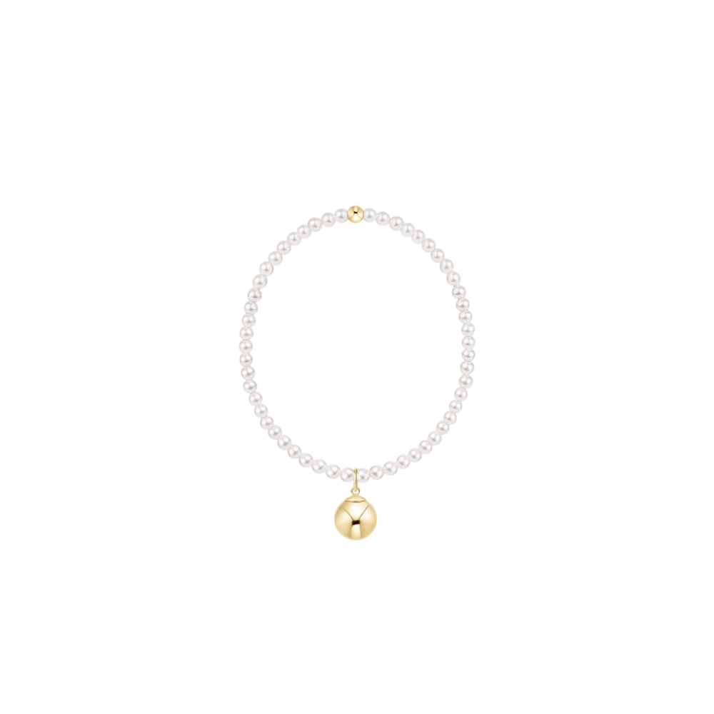 Enewton Jewelry Enewton Classic Pearl 3mm Bracelet - Classic Gold 10mm charm White Mother of Pearl