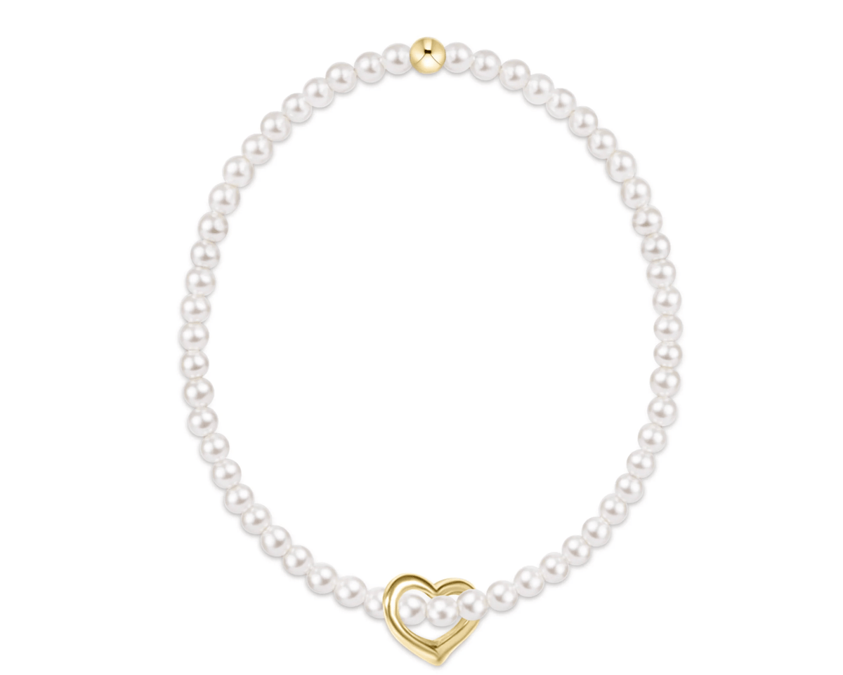 enewton Jewelry Enewton Classic Pearl 3mm Bracelet-- Love Gold Charm