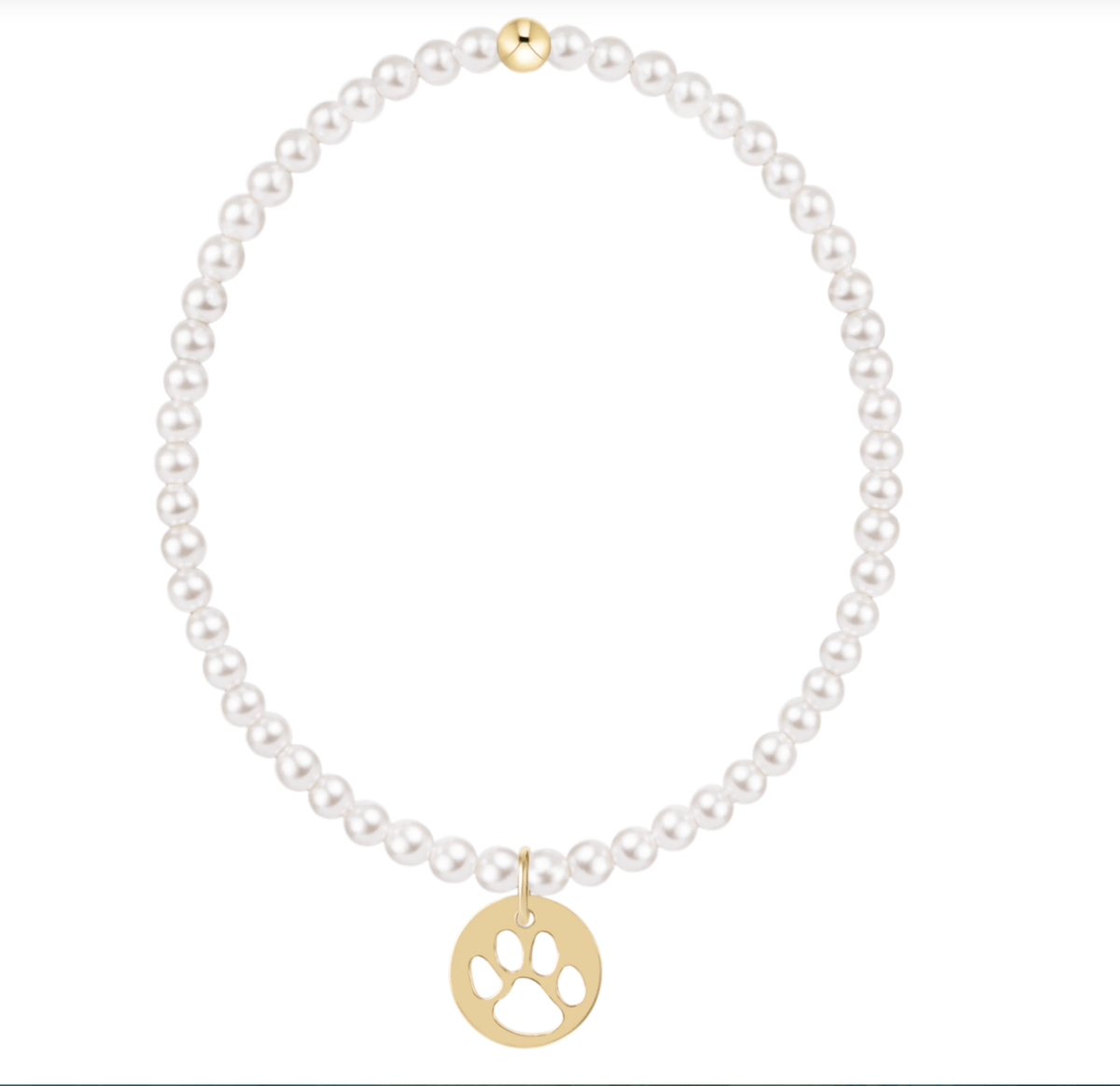 enewton Jewelry Enewton Classic Pearl 3mm Bracelet-- Paw Print Gold Disc