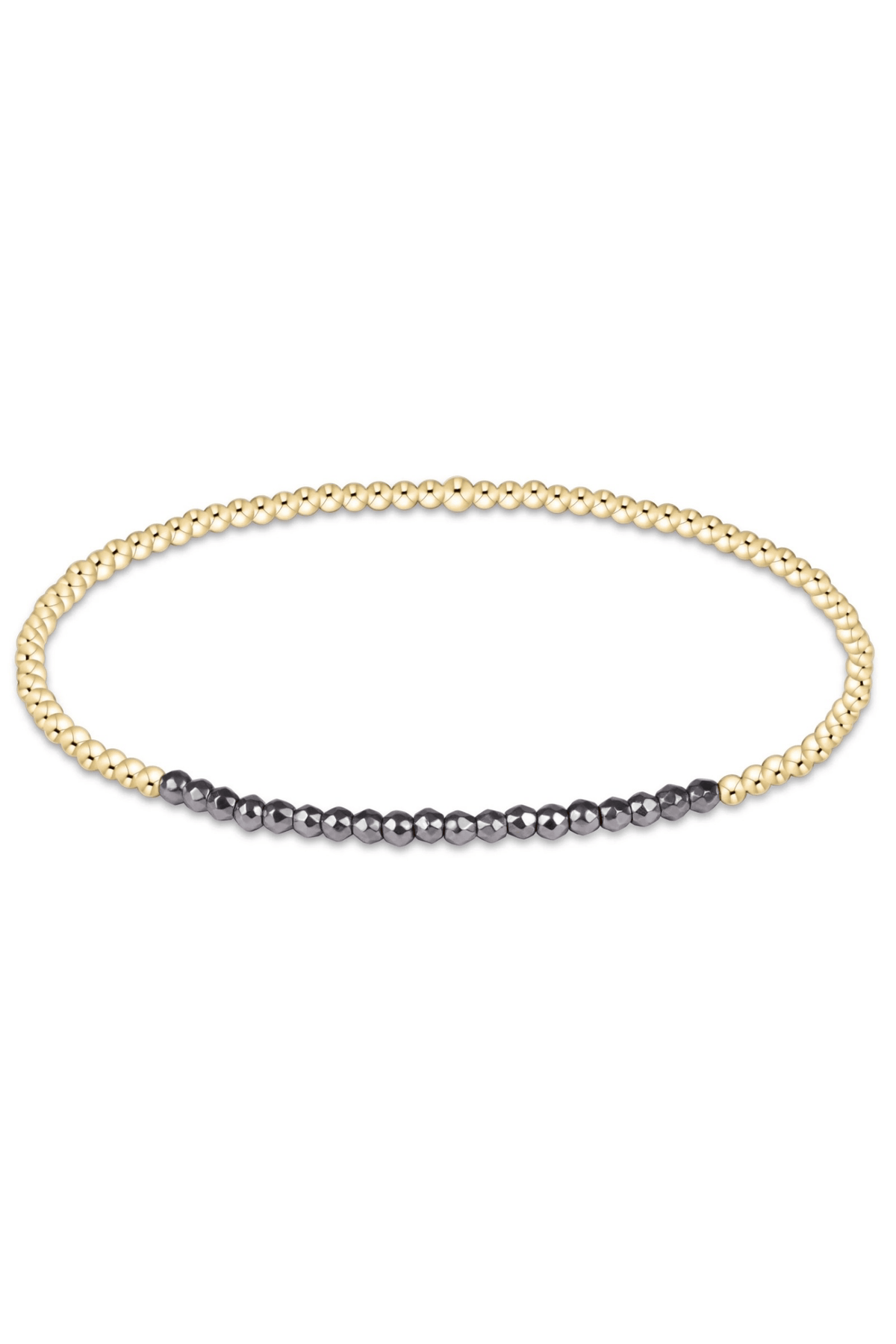 Enewton Gold Bliss 2mm Bracelet-- Silver Faceted Hematite