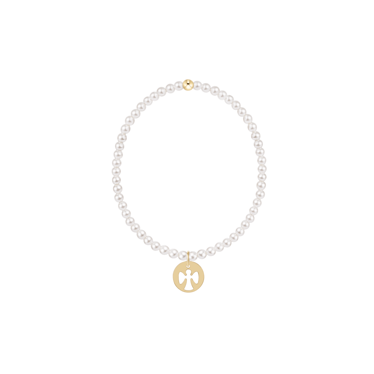 Enewton Jewelry Enewton Guardian Angel Gold Disc--Classic Pearl 3mm Bracelet White