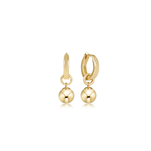 Enewton Jewelry Enewton Huggie Gold 0.5" hoop - Classic Gold 8mm Charm Gold