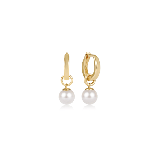 Enewton Jewelry Enewton Huggie Gold 0.5" Hoop Earring - Classic Pearl 8mm Charm Gold