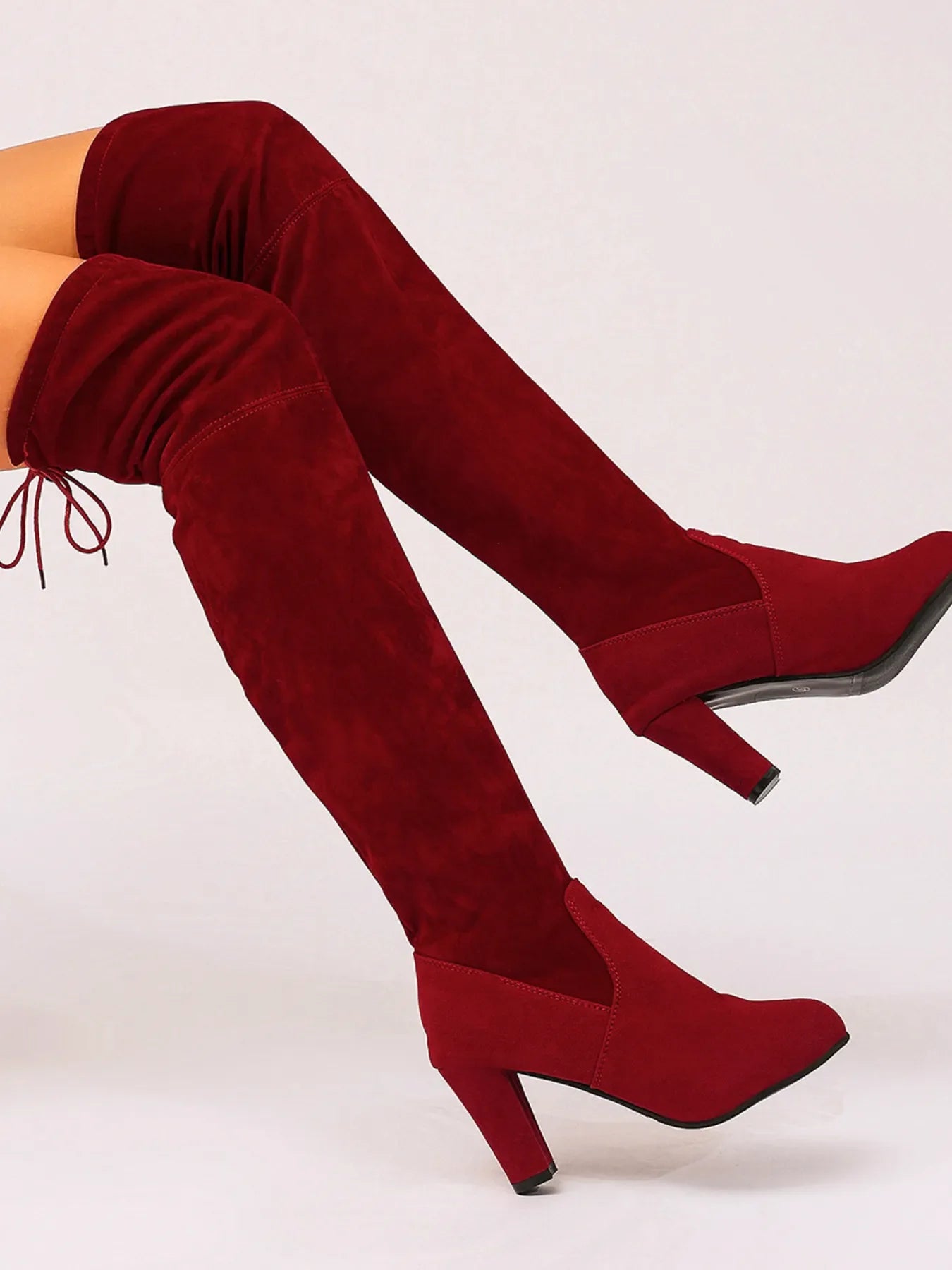 Suede Over-The-Knee High Heel Boots