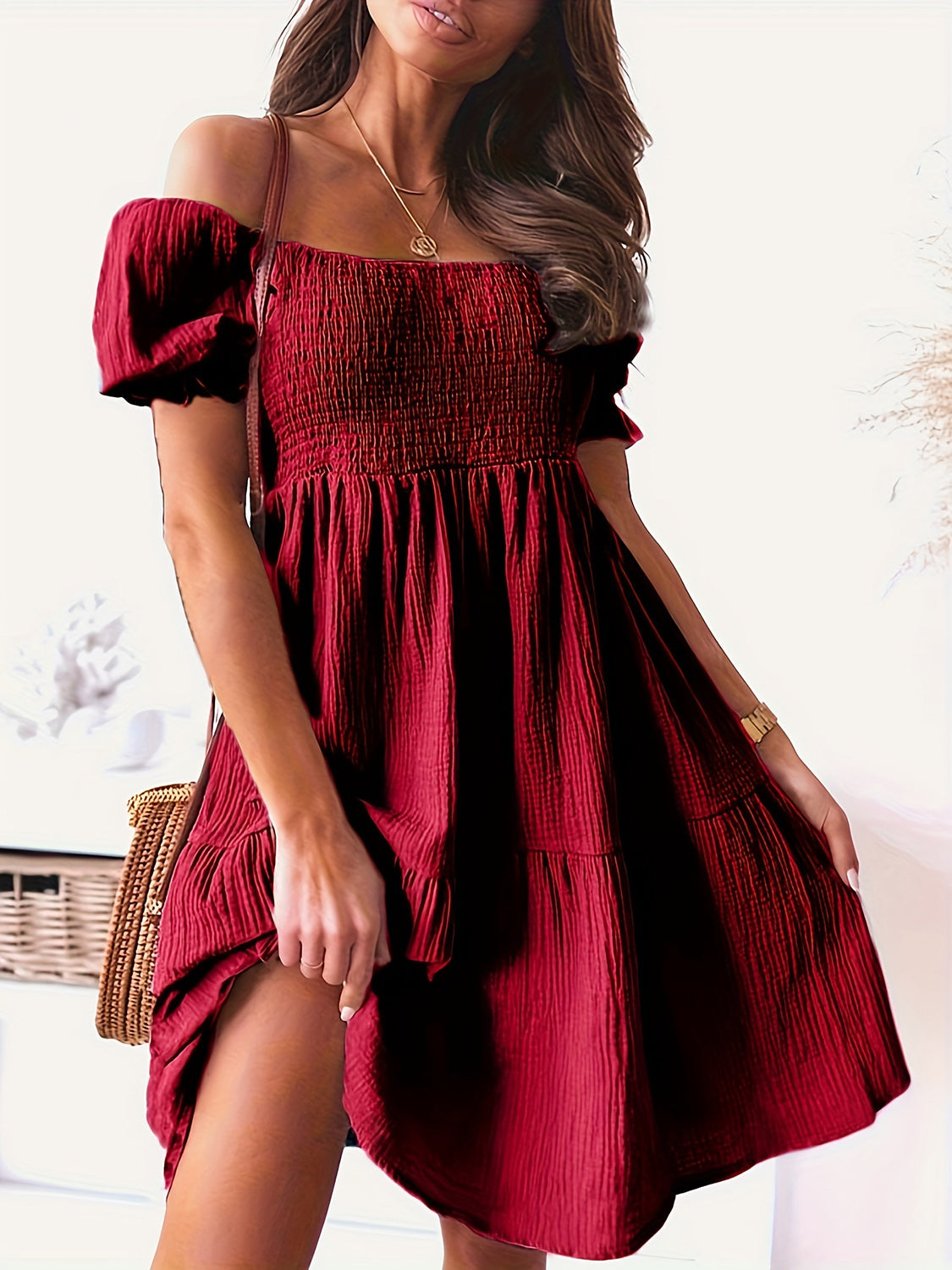 Ruched and Ruffled Dress in Maroon – Your New Favorite Showstopper