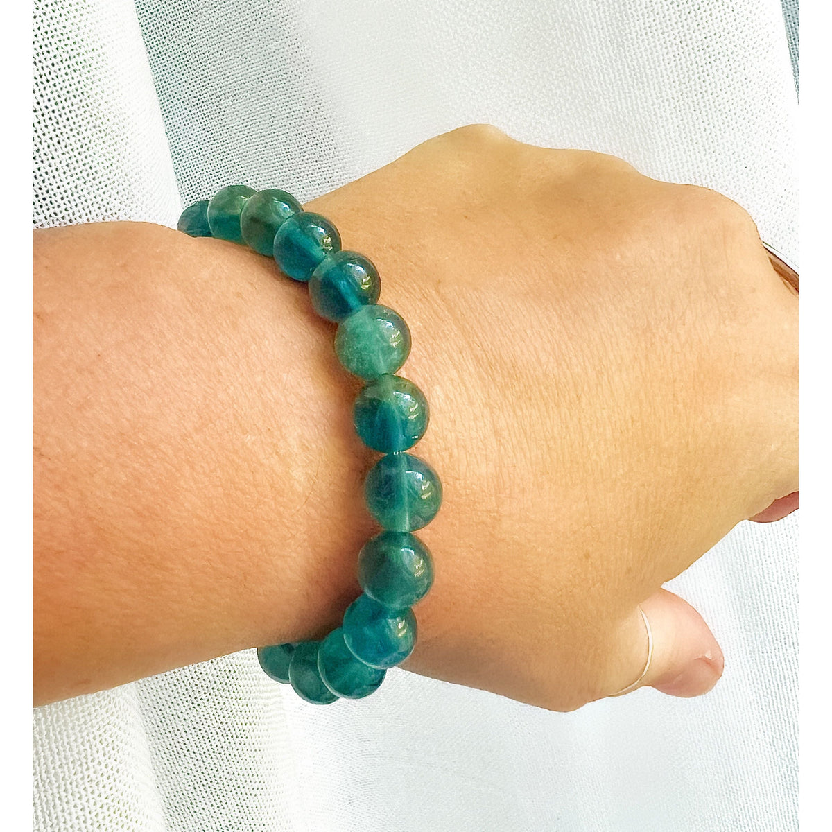 Blue Fluorite Stretch Bracelets – Winter Blues Collection by Kinley Jewelry