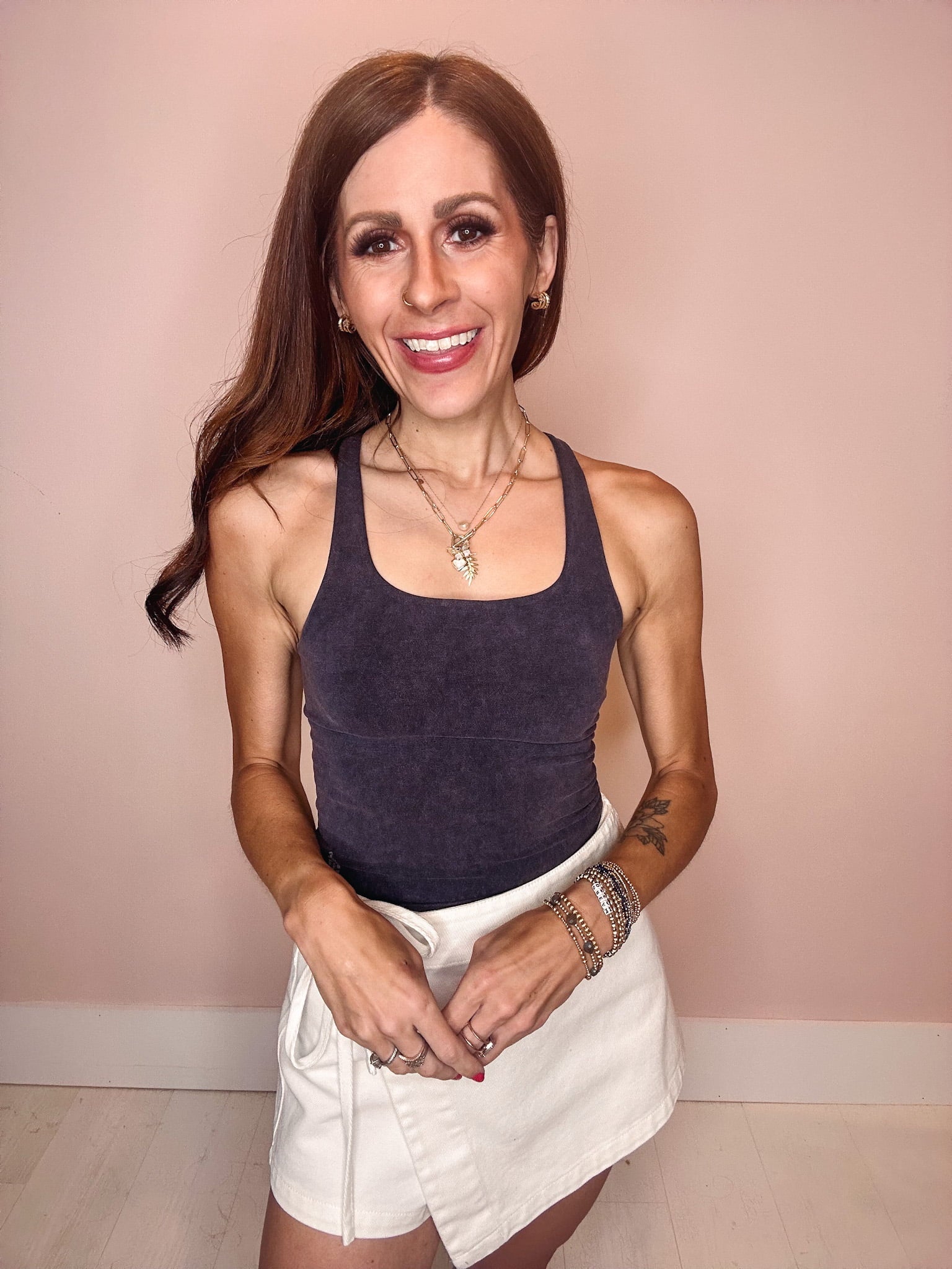 Free People Tank Free People Go To Smooth Square Neck Cami-- Washed Black