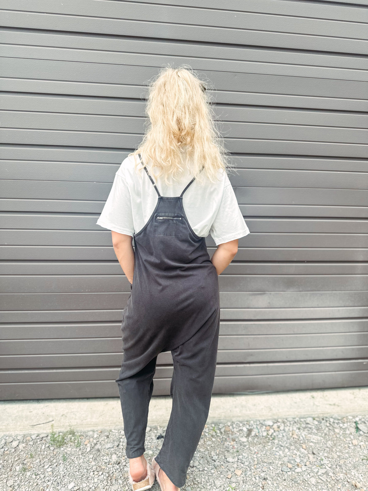 Free People Jumpsuit Free People Hot Shot Onesie-- Washed Black