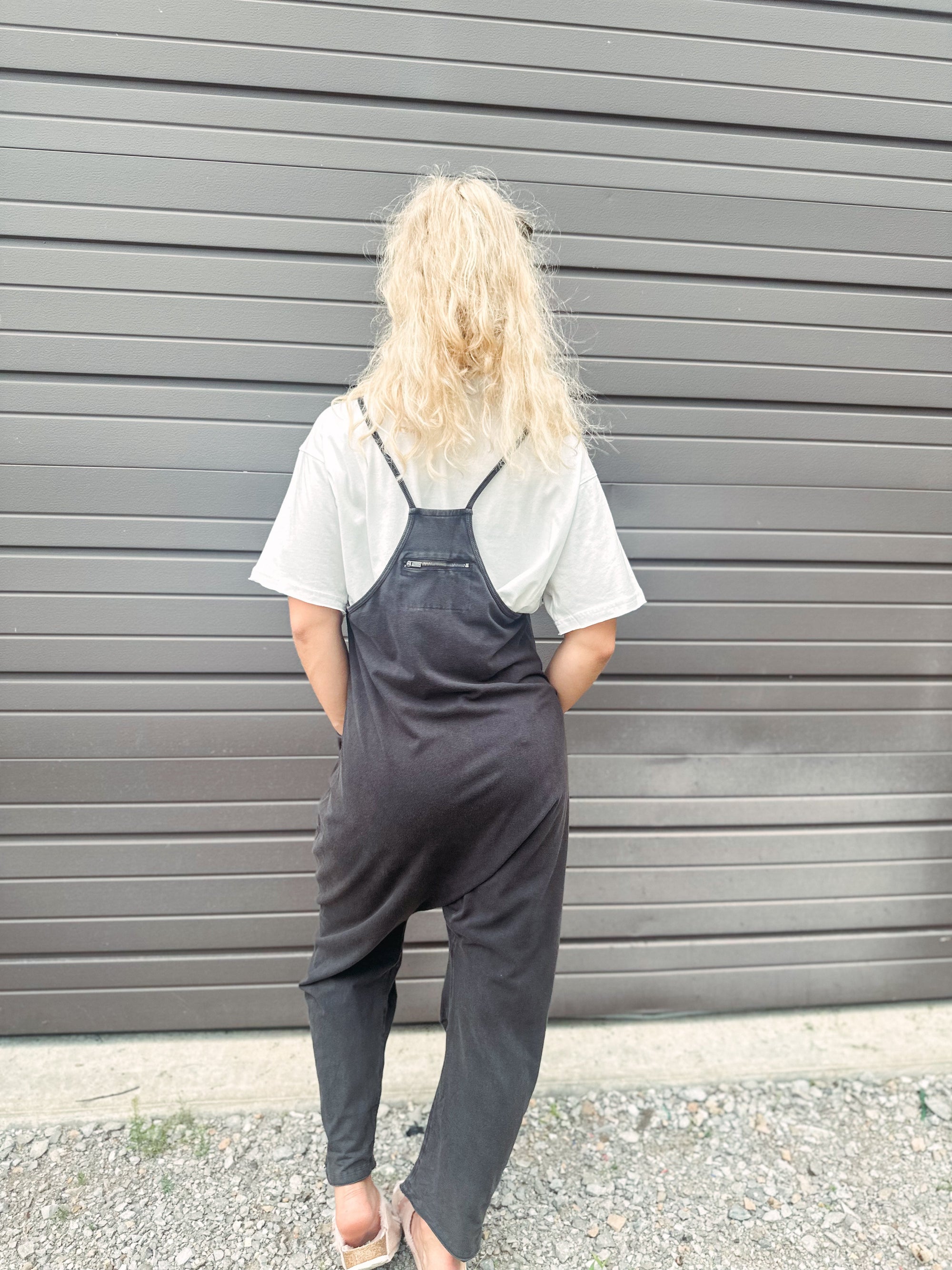 Free People Jumpsuit Free People Hot Shot Onesie-- Washed Black