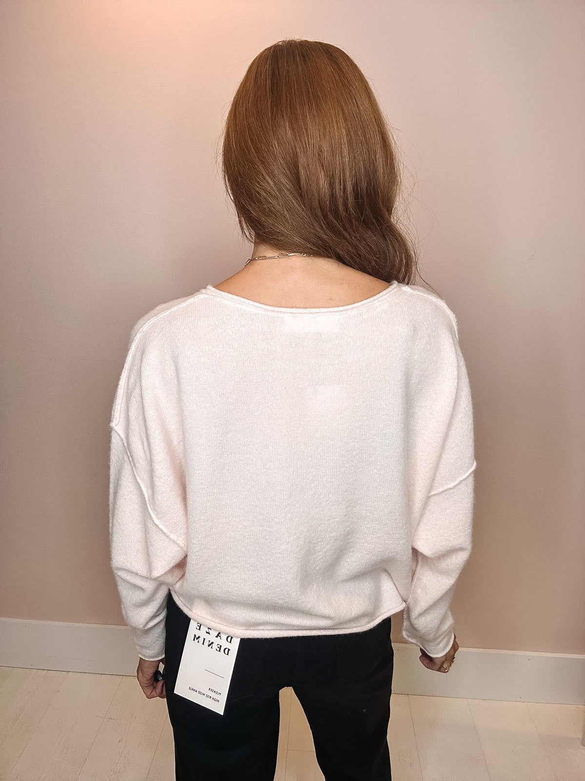 Free People See Me V-Neck Pullover-- Ballet Slipper