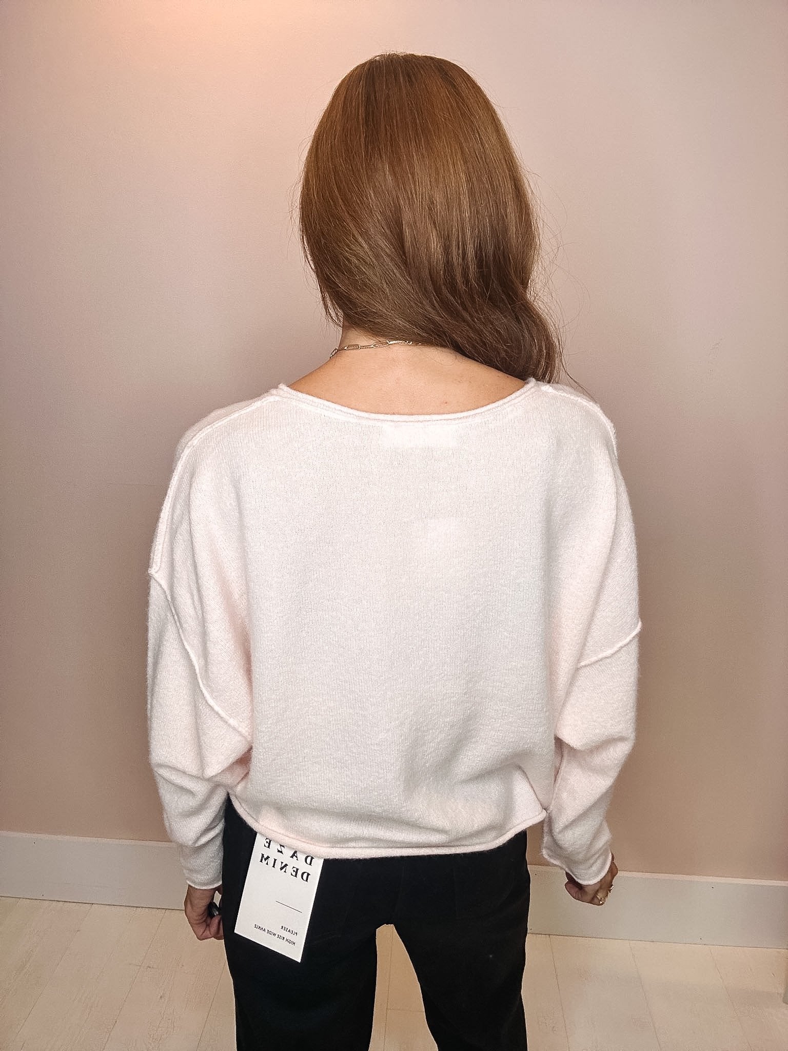 Free People See Me V-Neck Pullover-- Ballet Slipper