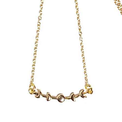 Gold Moon Phases Bar Necklace