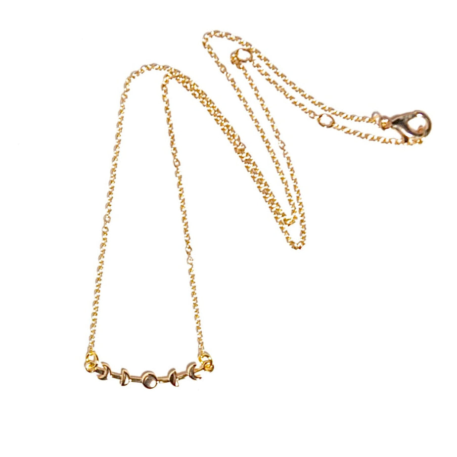 Gold Moon Phases Bar Necklace