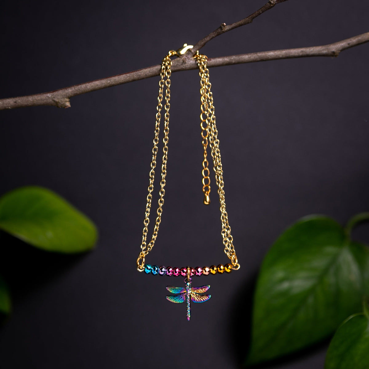 Colorful Dragonfly Anklet