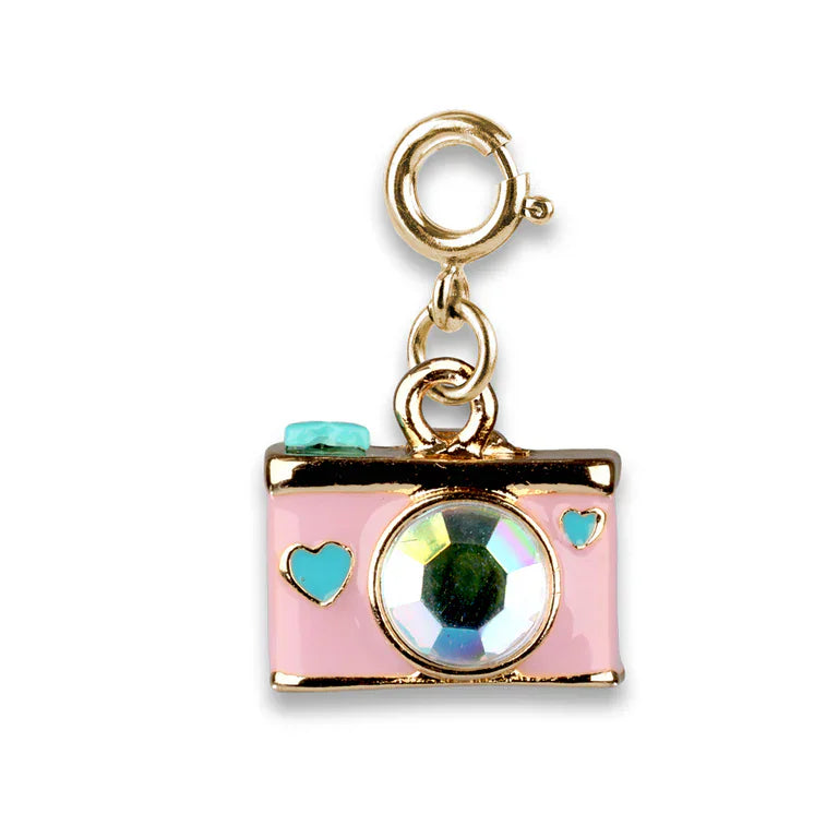 High Intencity Jewelry Gold Camera Charm Pink