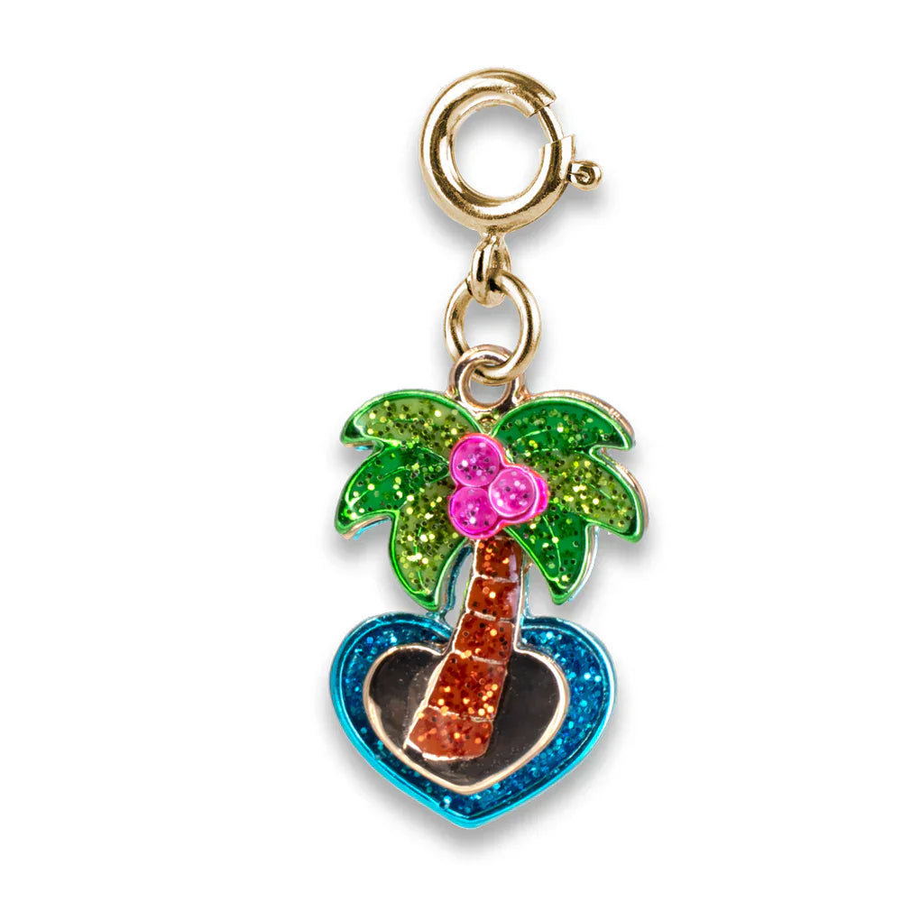 High Intencity Jewelry Gold Glitter Palm Tree Charm Multicolor