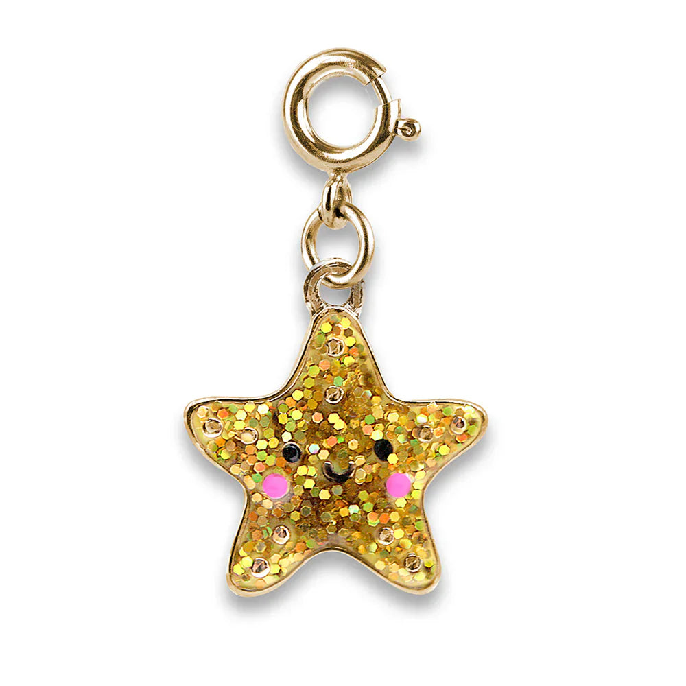 High Intencity Jewelry Gold Glitter Starfish Charm Multicolor
