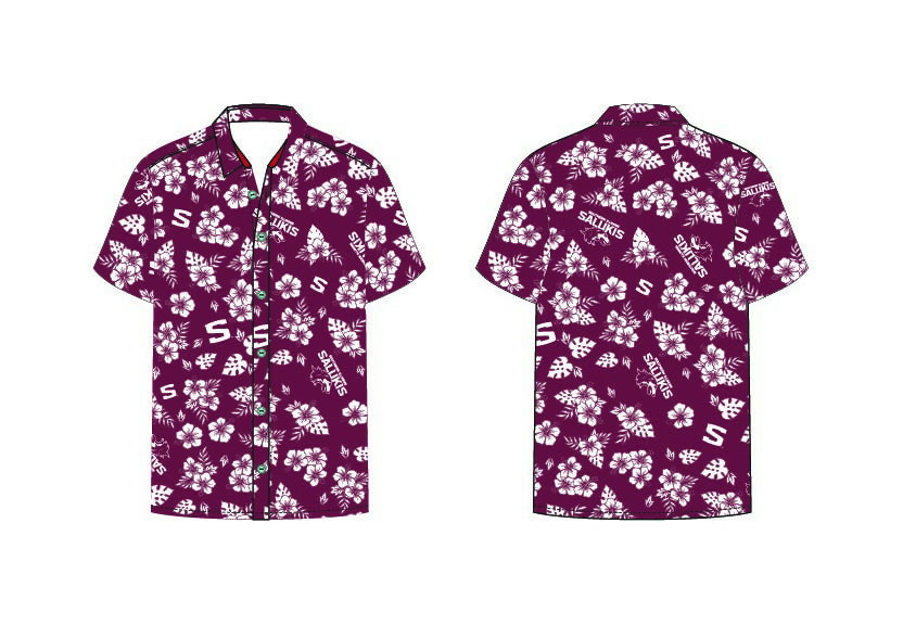 Saluki Logo Hawaiian Full Button Shirt (PREORDER)