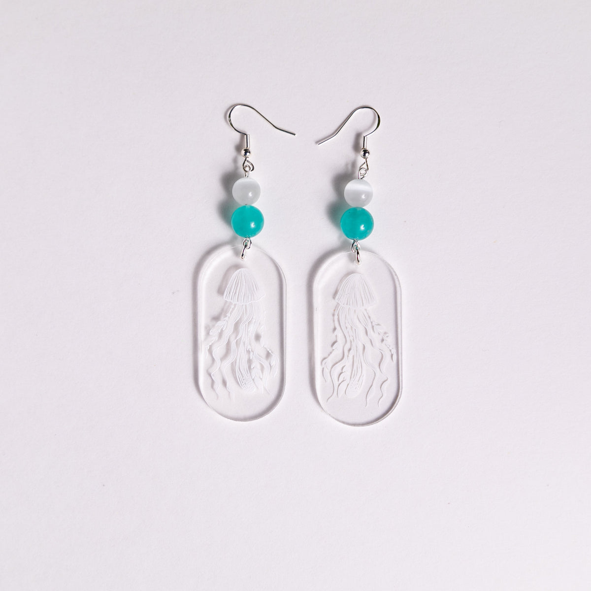 Crystal Clear Acrylic Earrings - Jellyfish