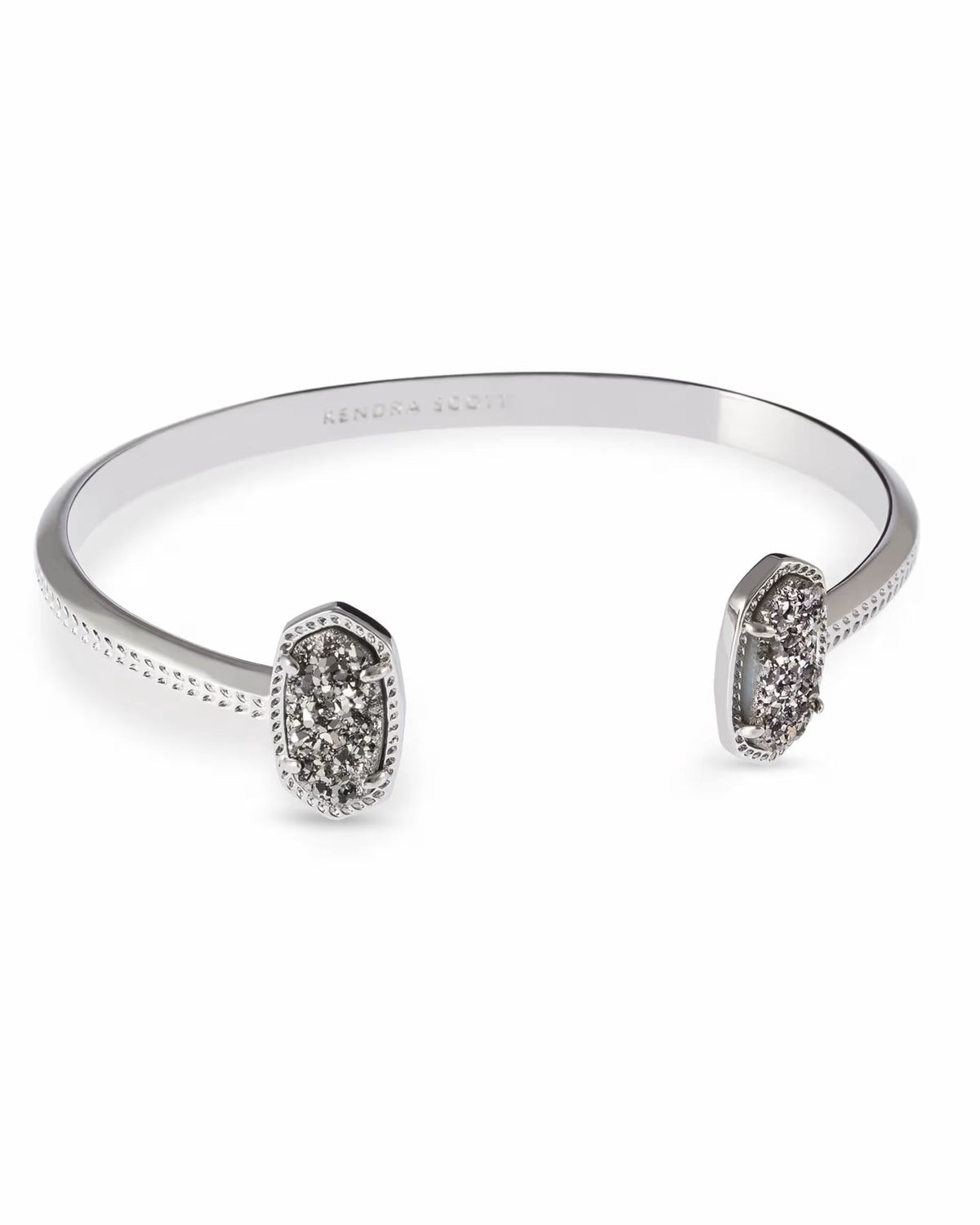 Kendra Scott Elton Cuff Bracelet-- Rhodium Platinum Drusy