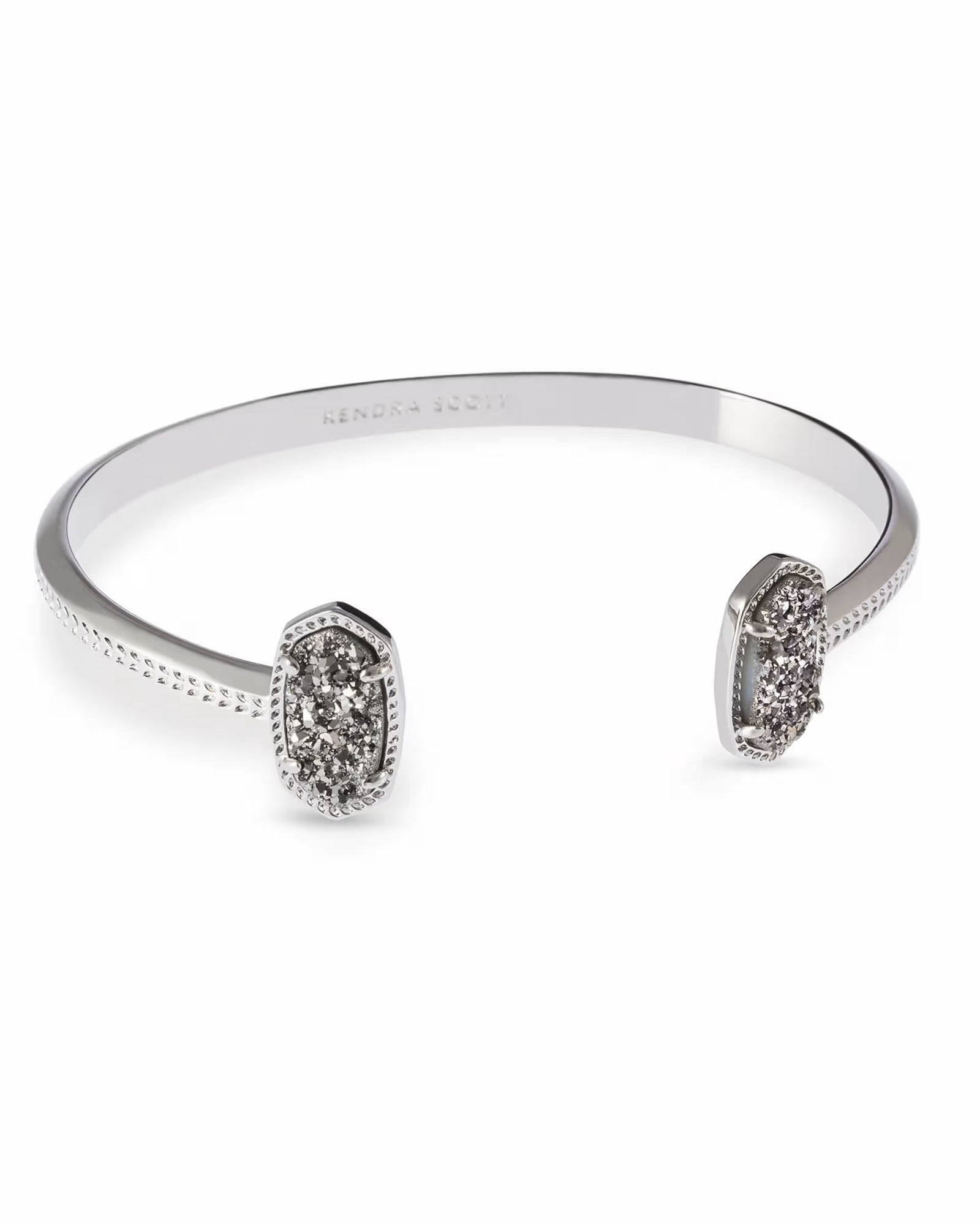 Kendra Scott Elton Cuff Bracelet-- Rhodium Platinum Drusy