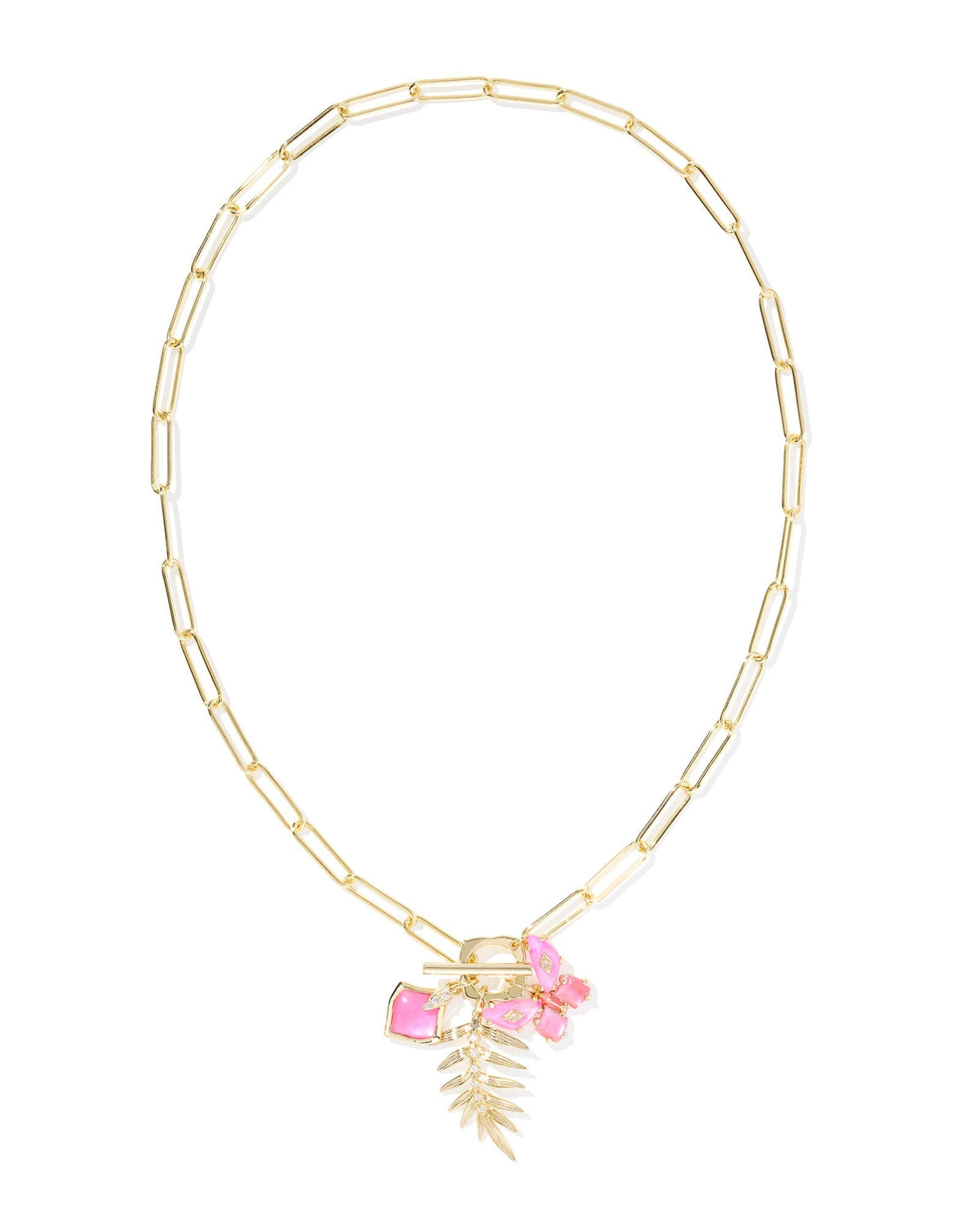 Kendra Scott Bianca Butterfly Charm Necklace-- Gold Pink Mix