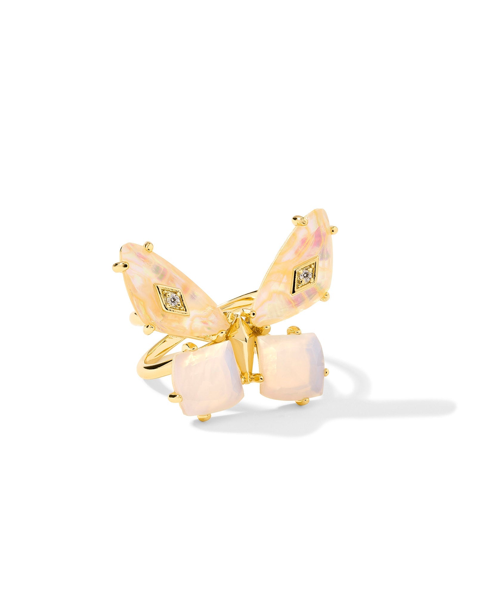Kendra Scott Bianca Butterfly Cocktail Ring-- Gold Iridescent White Mix