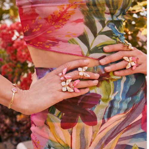 Kendra Scott Jewelry Kendra Scott Bianca Butterfly Cocktail Ring-- Gold Iridescent White Mix