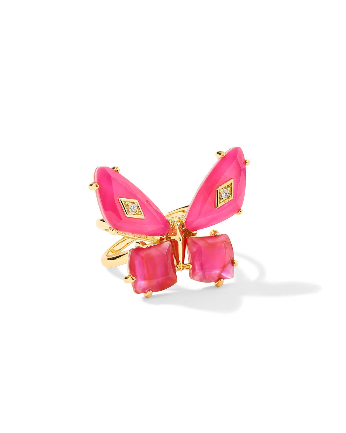 Kendra Scott Bianca Butterfly Cocktail Ring-- Gold Pink Mix