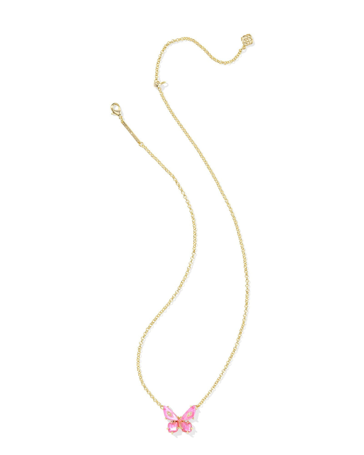 Kendra Scott Bianca Butterfly Pendant Necklace-- Gold Pink Mix