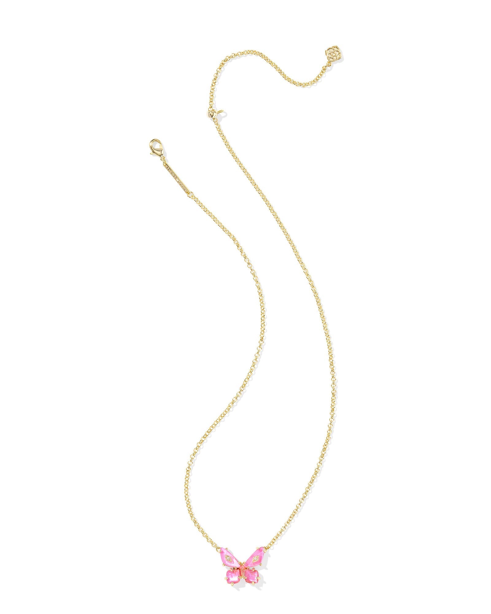 Kendra Scott Bianca Butterfly Pendant Necklace-- Gold Pink Mix