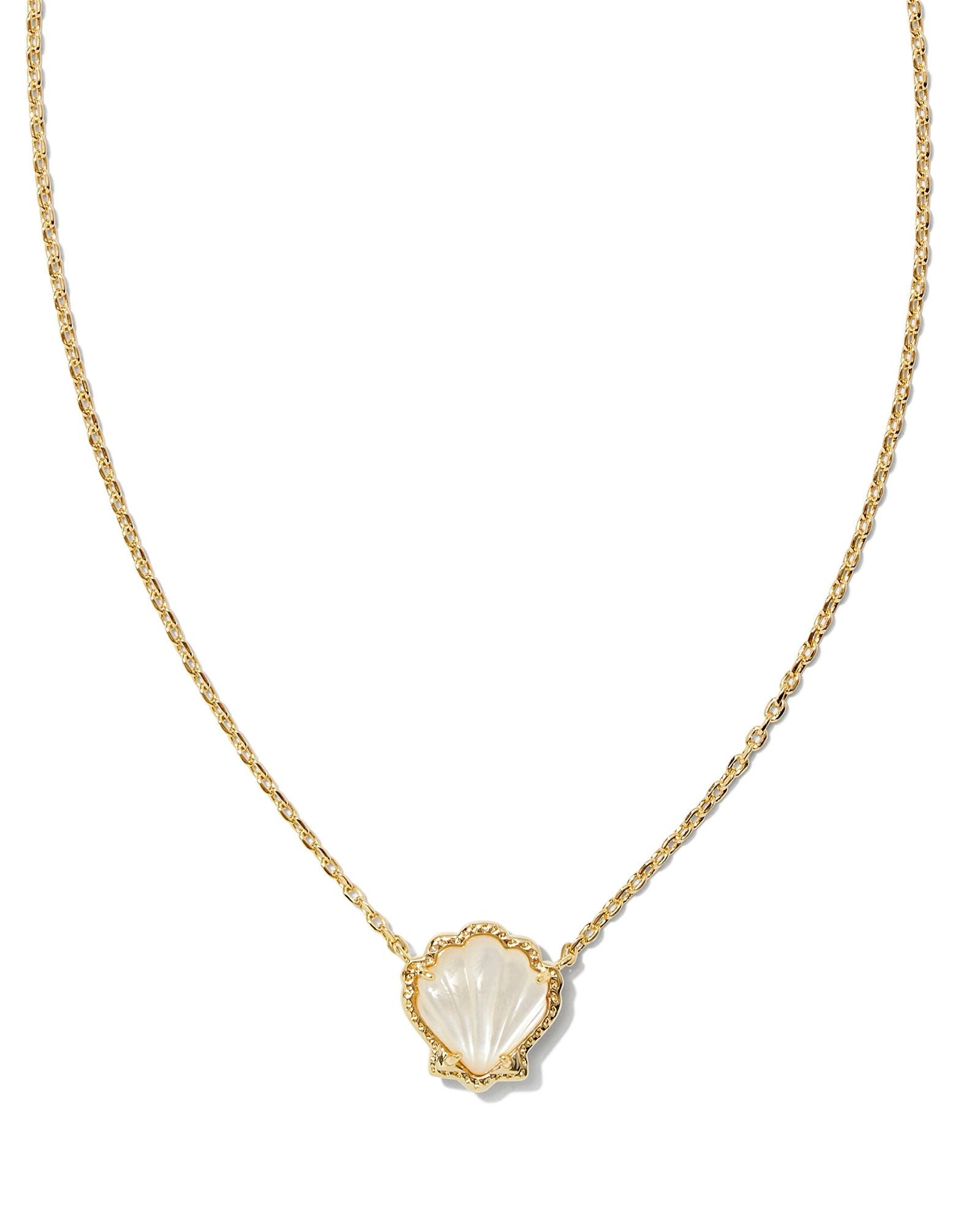 Kendra Scott Jewelry Kendra Scott Brynne Shell Pendant Necklace-- Gold Ivory Mother of Pearl