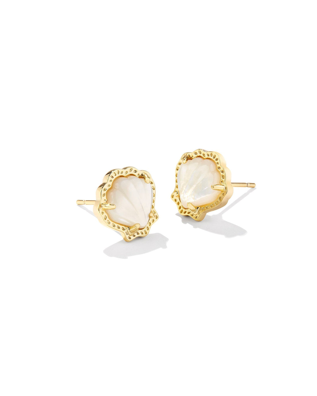 Kendra Scott Jewelry Kendra Scott Brynne Shell Stud Earrings-- Gold Ivory Mother of Pearl