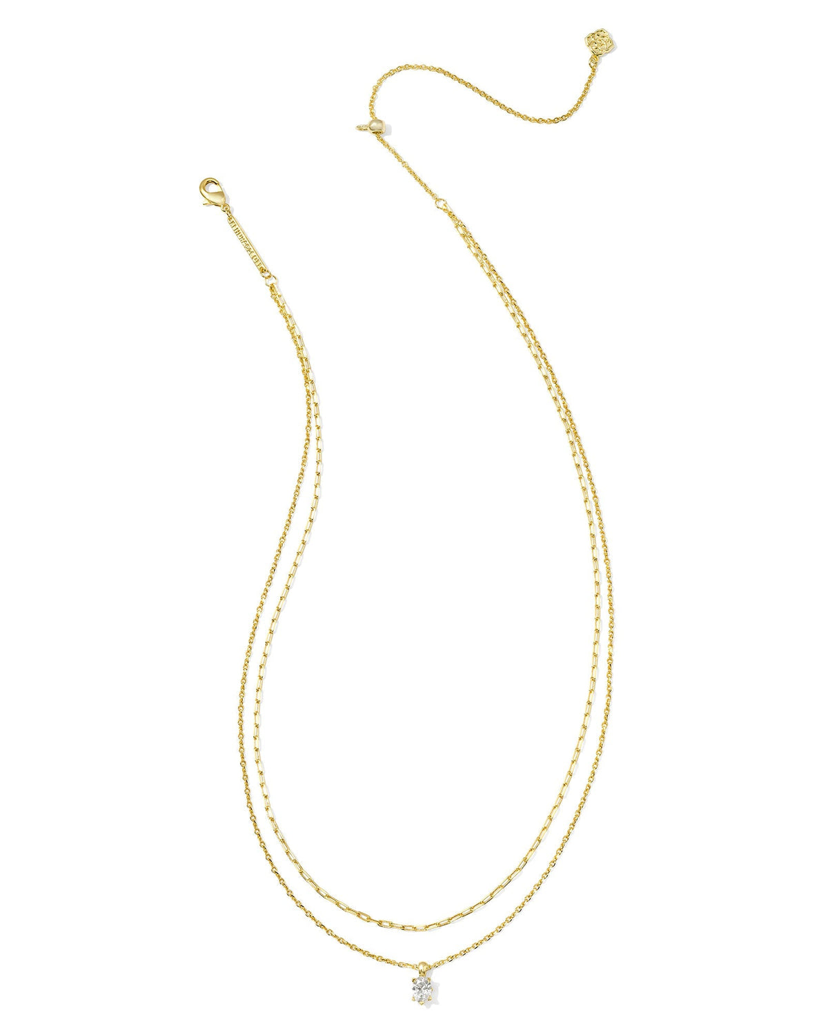 Kendra Scott Jewelry Kendra Scott Cailin Multi Strand Necklace- Gold White Crystal Gold
