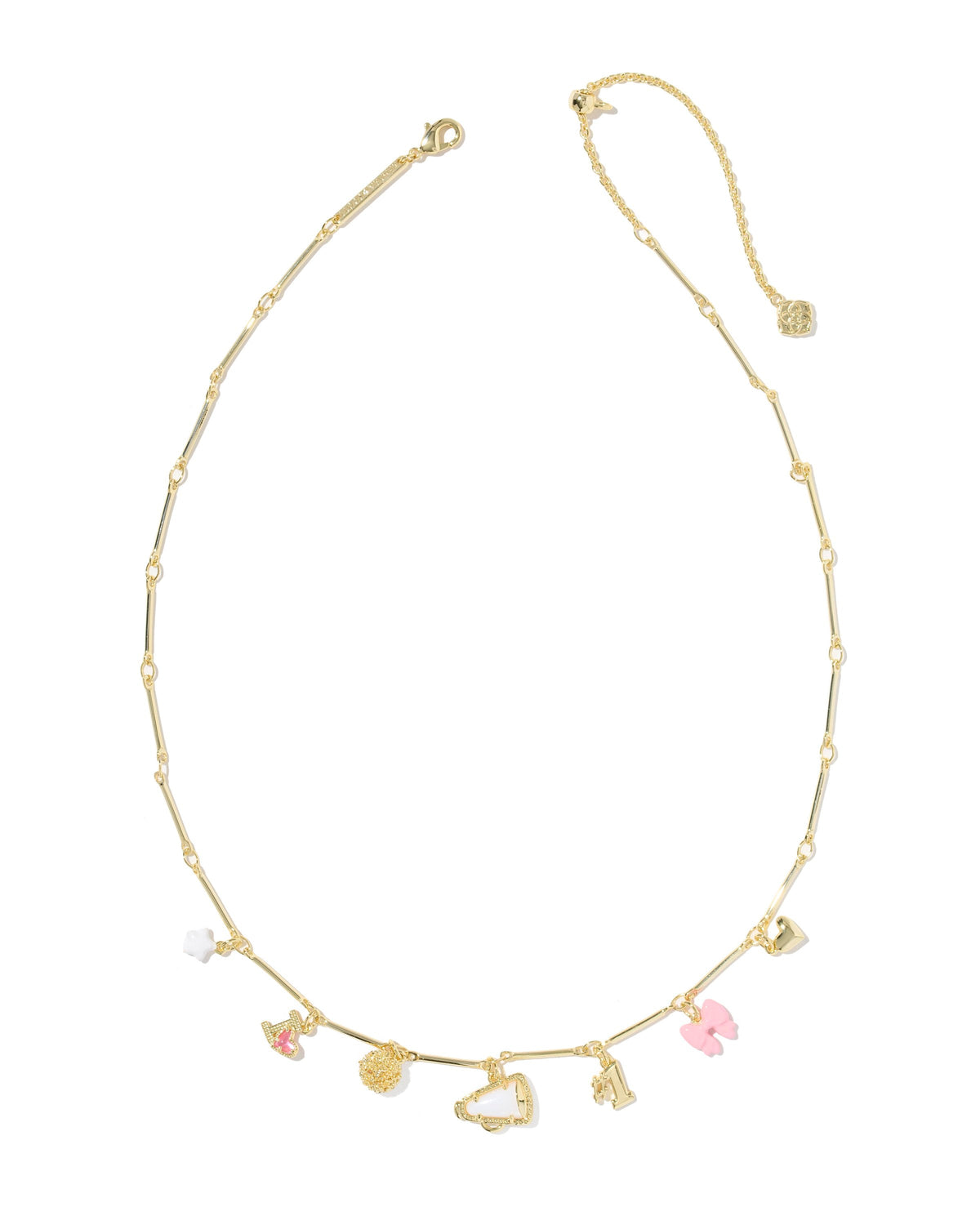 Kendra Scott Jewelry Kendra Scott Cheer Charm Necklace-- Gold Pink White Mix