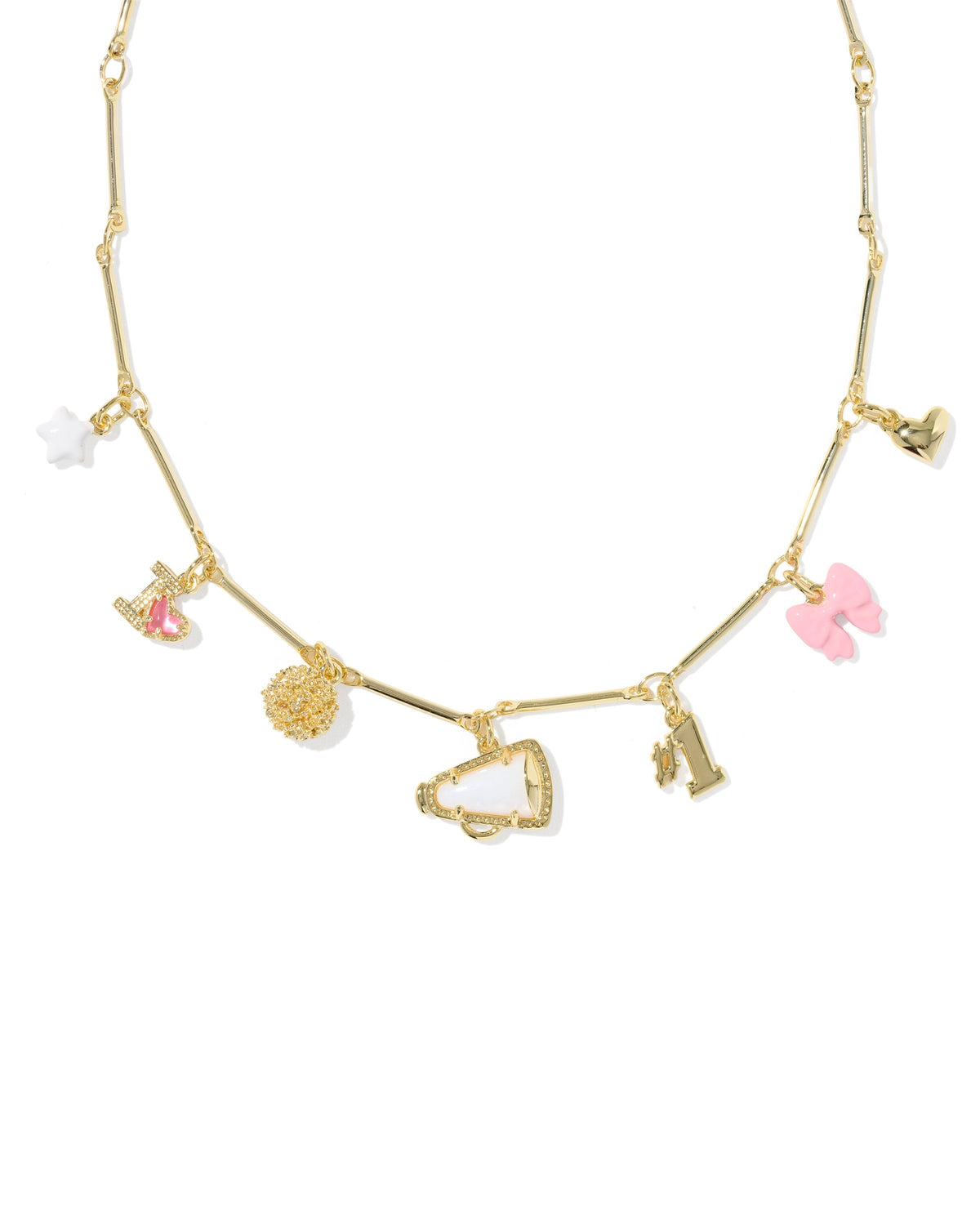 Kendra Scott Jewelry Kendra Scott Cheer Charm Necklace-- Gold Pink White Mix