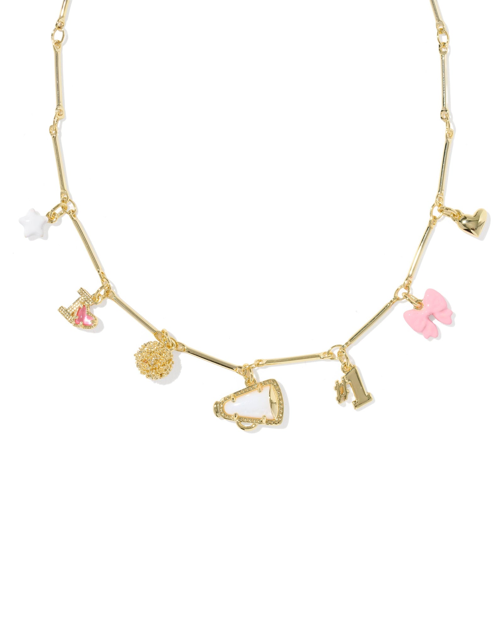 Kendra Scott Jewelry Kendra Scott Cheer Charm Necklace-- Gold Pink White Mix