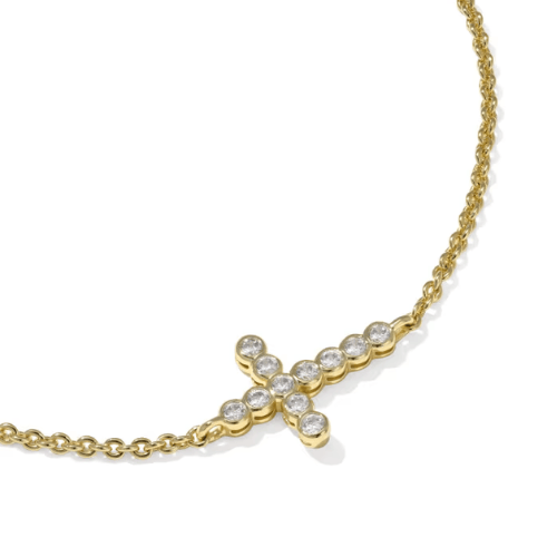 Kendra Scott Jewelry Kendra Scott Cross Gold Crystal Delicate Chain Bracelet